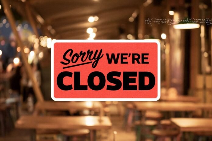 Restaurants to close on the 9th July