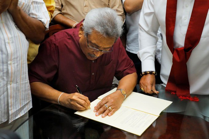 President Gotabaya Rajapaksa has resigned